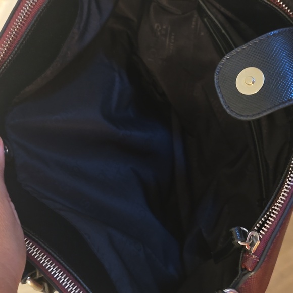Jones New York Burgundy and Black Satchel EUC - Picture 3 of 9